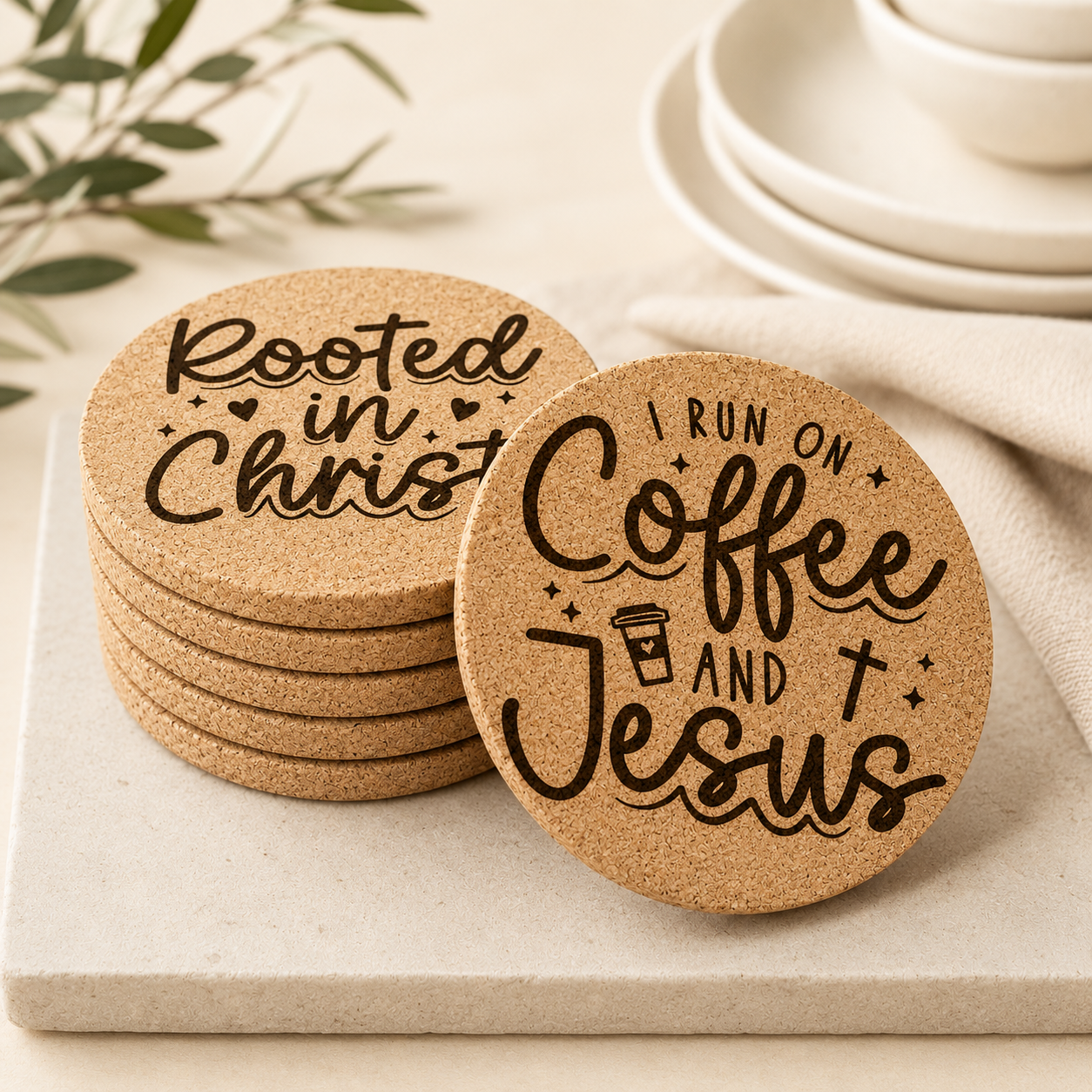 Grace & Gratitude Christian Coaster Set